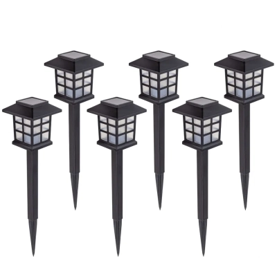 Lampa solarna lampki lampka lampion do ogrodu ogrodowe czujnik wbijane led ozdobne zestaw 6szt